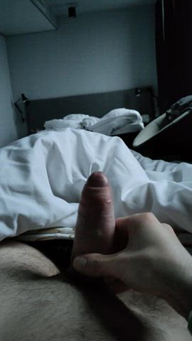 Having some fun while friends are asleep across the room, hope they don't catch me