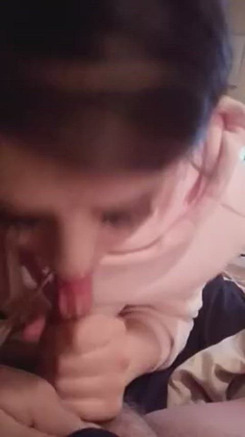 blowjob cum cum in mouth cum swallow cumshot cute girlfriend oral sucking teen gif