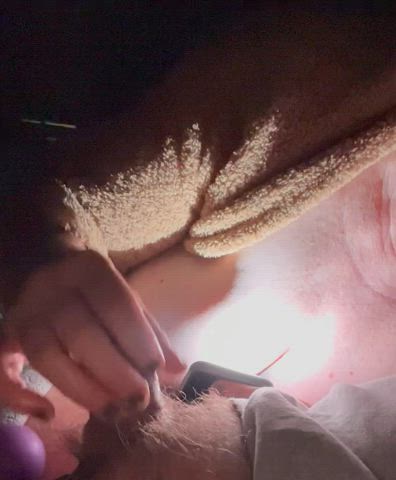She strokes cock on her back porch and likes to share
