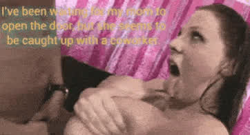 BBC Caption Cuckold Cum In Mouth Cumshot Interracial MILF Mom Titty Fuck gif