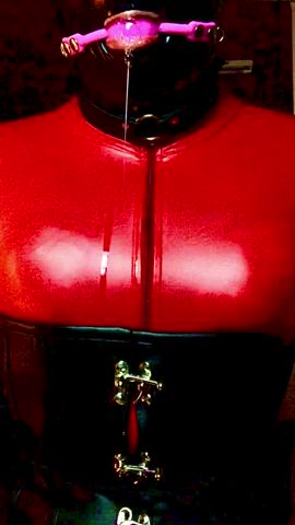 bdsm gagging latex sissy sissy slut slave gif