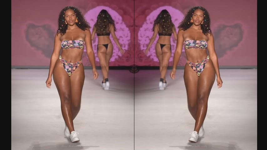 ass babe babecock big ass bikini bouncing tits cumshot model thick gif