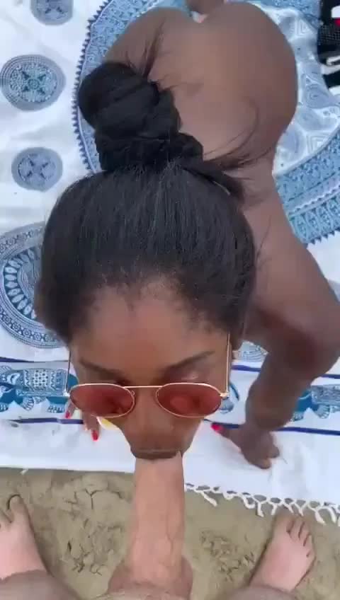 BJ on a public beach
