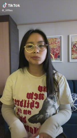 asian big tits boobs busty cleavage teen tiktok tits gif