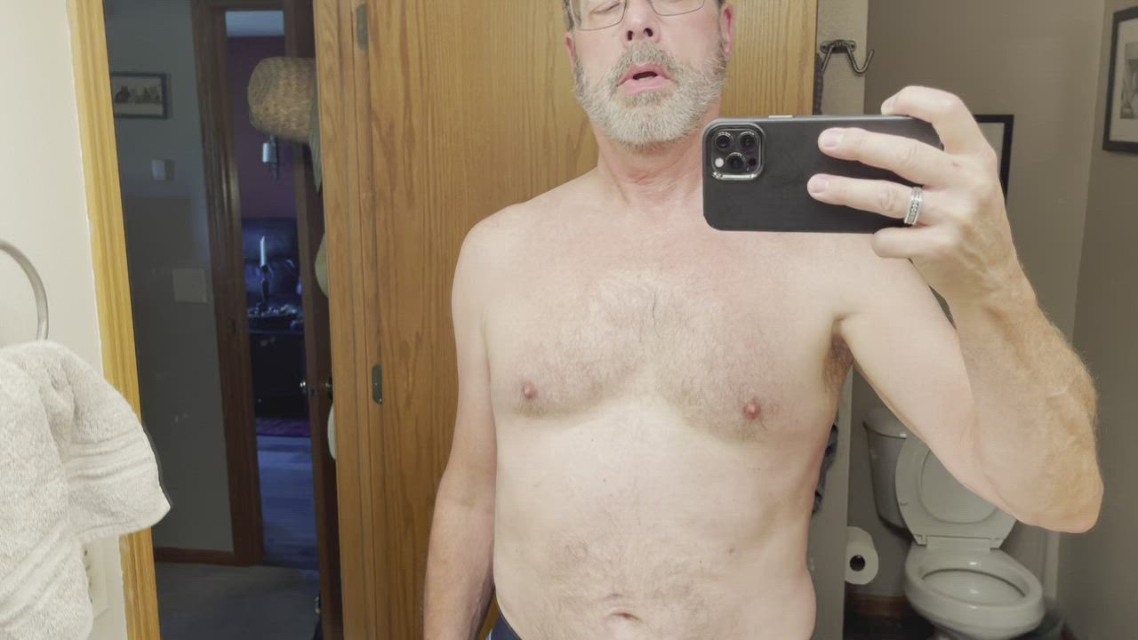 Daddy teasing/playing with his nipples