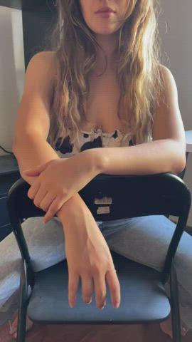 amateur big tits lactating milking natural tits smile solo squeezing tits gif