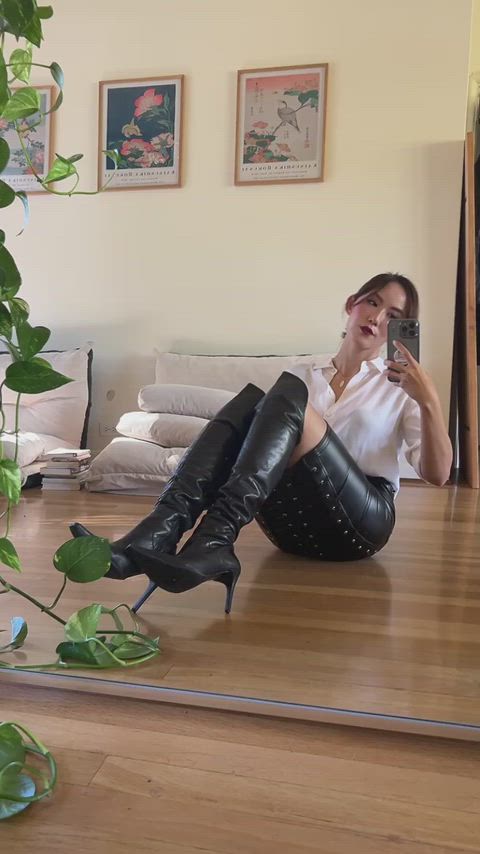 amateur asian domination dominatrix femdom nsfw strap on tease tits trailer gif