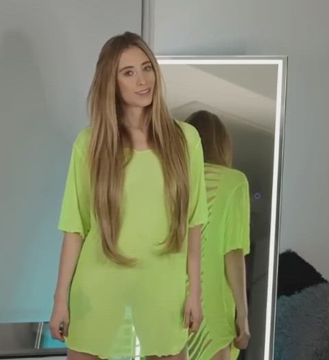 blonde pussy see through clothing gif