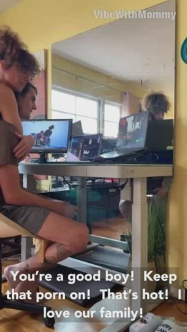 Naked mom teasing her sweet boy when he’s gaming! [mf] milf