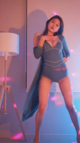dancing korean small tits striptease gif