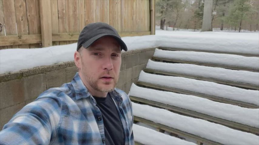 Spilling my load outside on a warm winter day.
