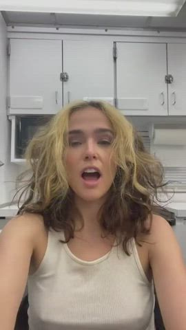 brunette celebrity natural tits pokies small tits zoey deutch gif
