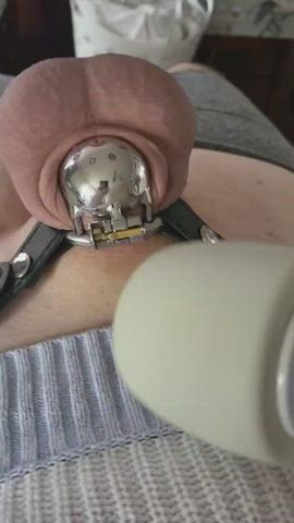 tight cage vibrator orgasm