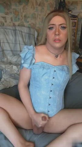 cumshot masturbating trans gif