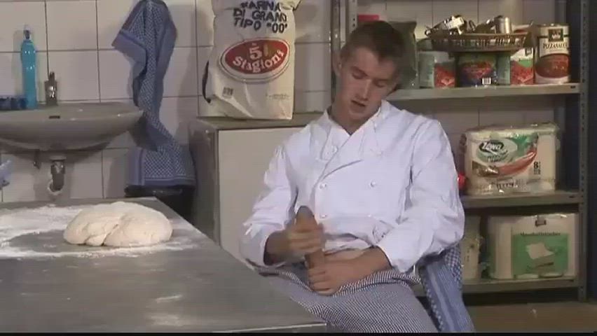 big dick cock worship gay kitchen solo gif