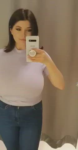 BBW Big Tits Public gif