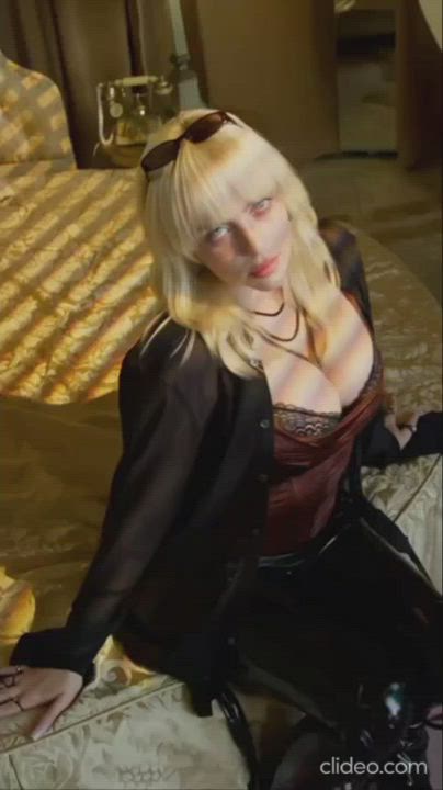 Blonde Boobs Cleavage gif