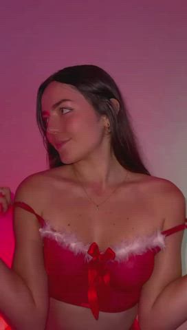 chaturbate christmas green eyes lingerie sensual sex gif