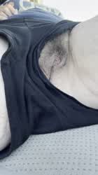 My Exhibitionist Granny Hairy Pussy in Neighborhood Carpark. Slid my baggy shorts