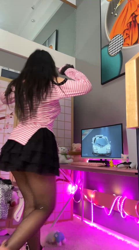 asian cute fishnet legs long legs schoolgirl r/supercutebabesjizzed gif