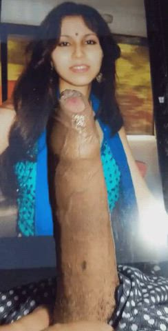 big dick cock cock worship cockslap cuckold desi indian tribute wife gif
