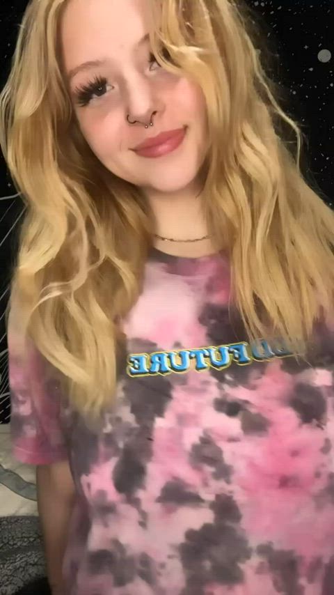 big tits blonde teen nipple piercing pierced gif