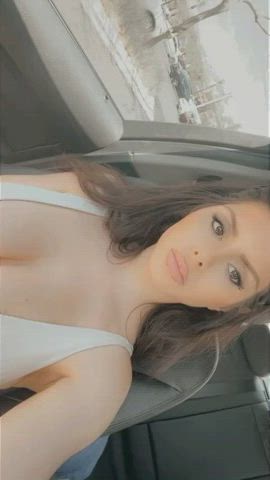 boobs brunette busty gif
