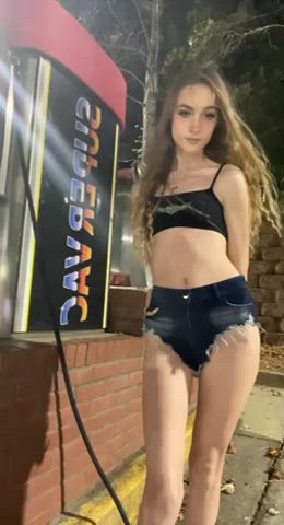 A friend dared me to get naked at the gas station