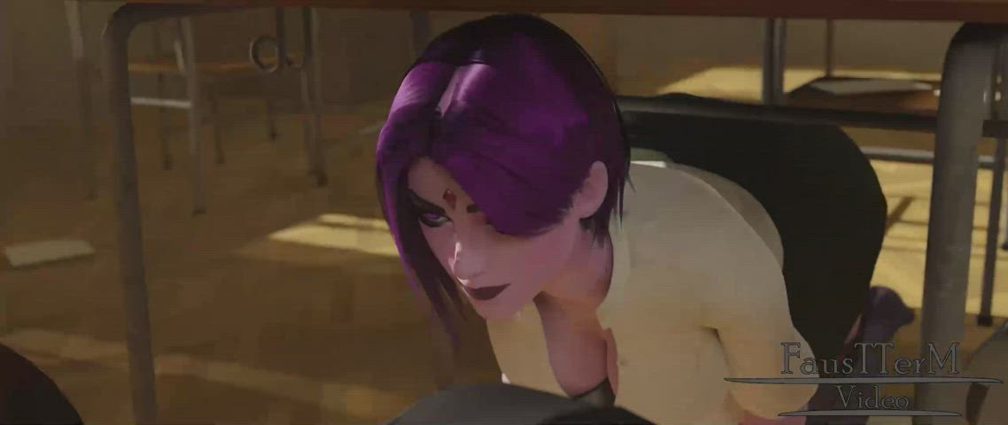 animation balls sucking blowjob cock worship goth licking raven schoolgirl superheroine