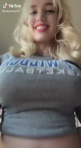 Blonde Huge Tits TikTok gif