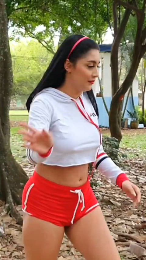 ass boobs cute football girlfiriend homemade shorts sport sports bra teen bubble-butt