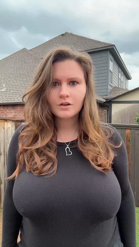 big tits clothed funny homemade huge tits milf sfw tits white girl wholesome gif