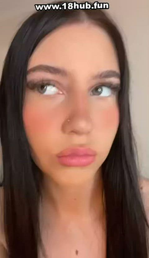 boobs brunette double blowjob milf natural tits onlyfans sex tiktok gif