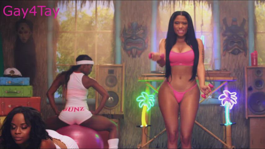 celebrity fake ass hypnosis nicki minaj sex doll thong workout gif