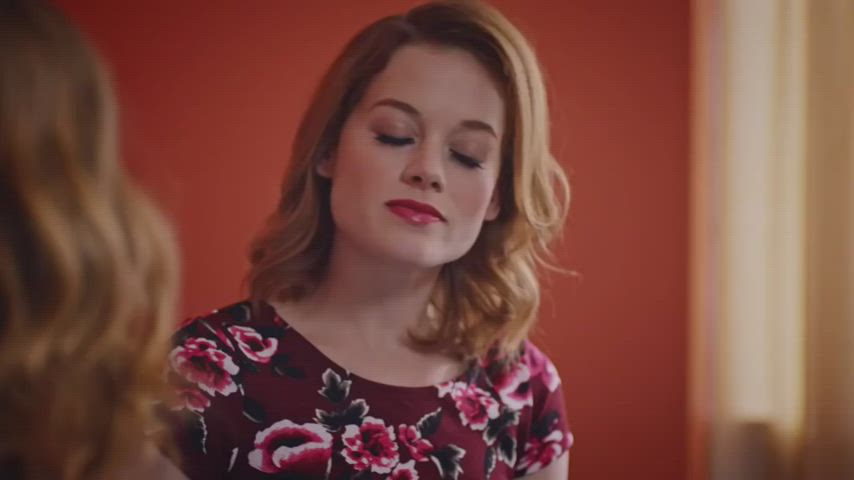 Dress Kissing Lesbian Redhead gif