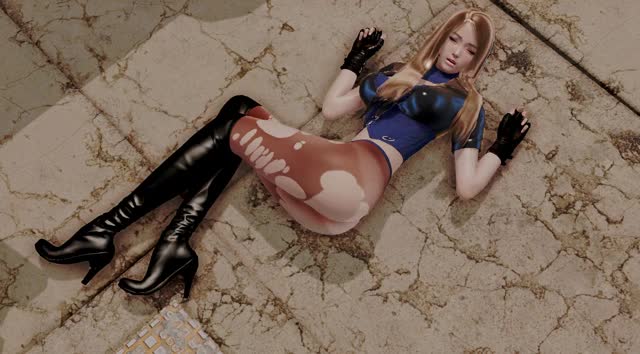070 Agent Rika pose in danger (Take off pants)