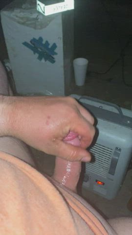 Big Balls Cut Cock Exhibitionist Jerk Off Male Masturbation gif