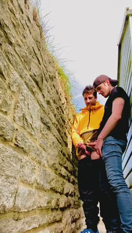 piss pissing public gif