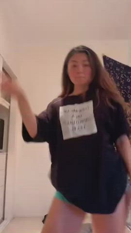 18 Years Old Asian Ass Ass Clapping Dancing Tease Teasing Teen Thick gif