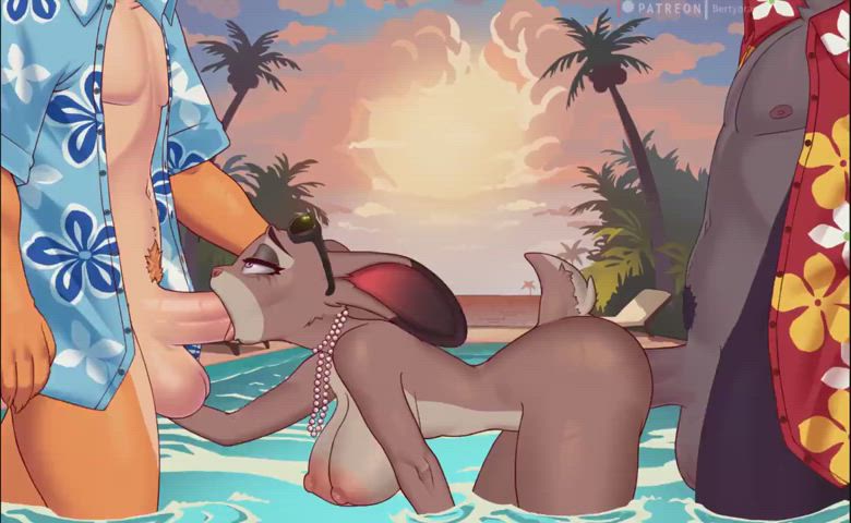 animation big dick big tits blowjob breeding doggystyle furry pool sex threesome