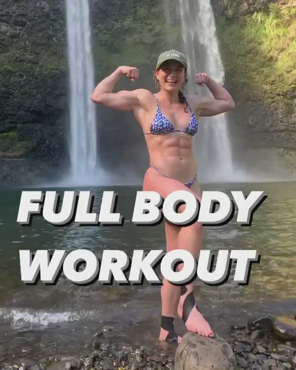 Bikini Fitness Muscular Girl Workout gif