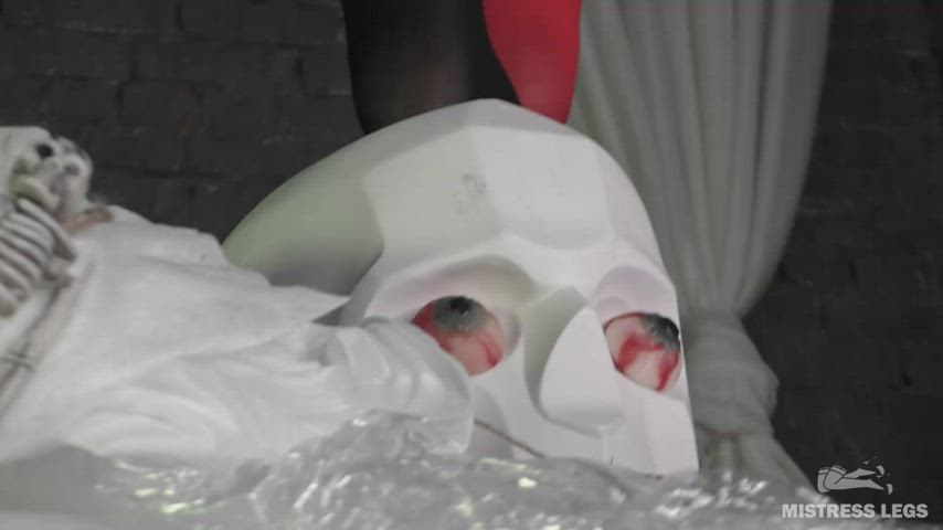 My two-colored pantyhose feet are ready for treat night