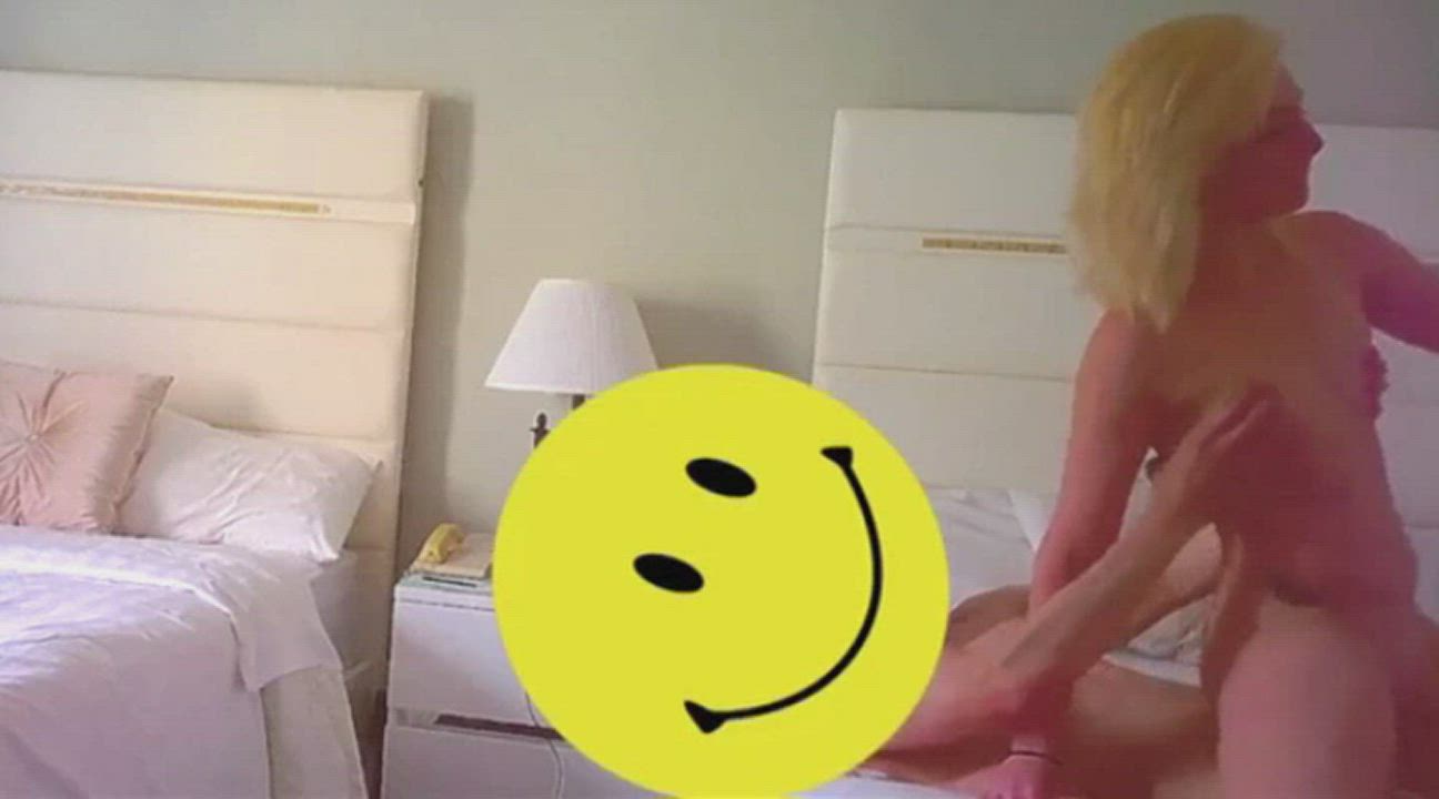 Blonde Reverse Cowgirl Riding Short Hair gif