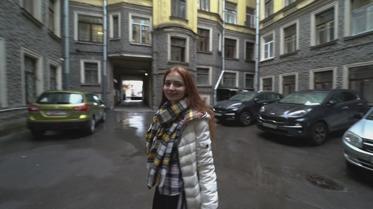 Natural Tits Nipple Play Nude Redhead Russian gif