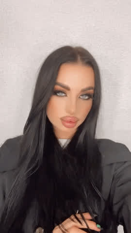 eye contact hair lips gif