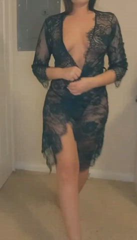 babe boobs brunette lingerie natural tits onlyfans petite solo teen tits gif