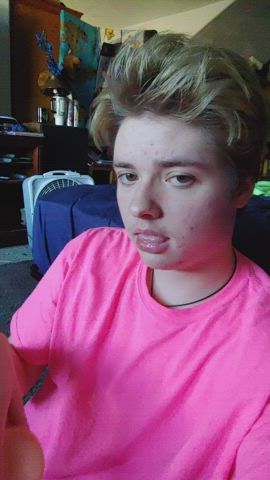Deepthroat Dildo FTM Gagging gif