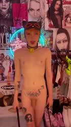 cute dancing femboy redhead short hair tattoo trans gif