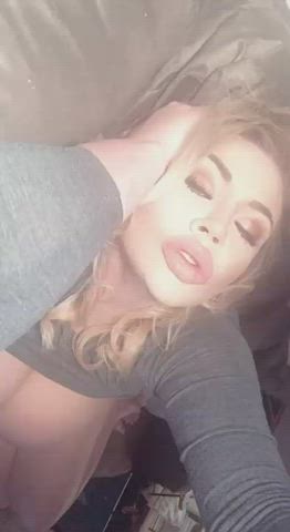 Big Tits Blonde Busty Fake Tits Huge Tits MILF Panties Step-Mom Tease gif
