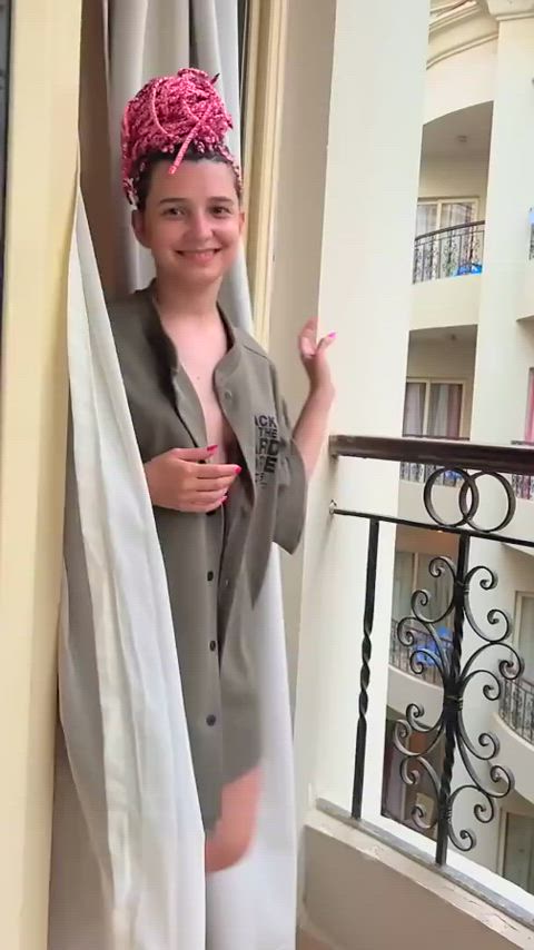 amateur babe boobs nsfw natural tits nudity petite strip teen tiktok gif
